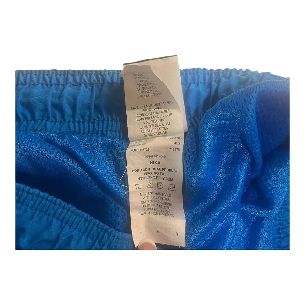 Nike royal blue polyester Men’s  swim trunks Large pockets elastic waist string